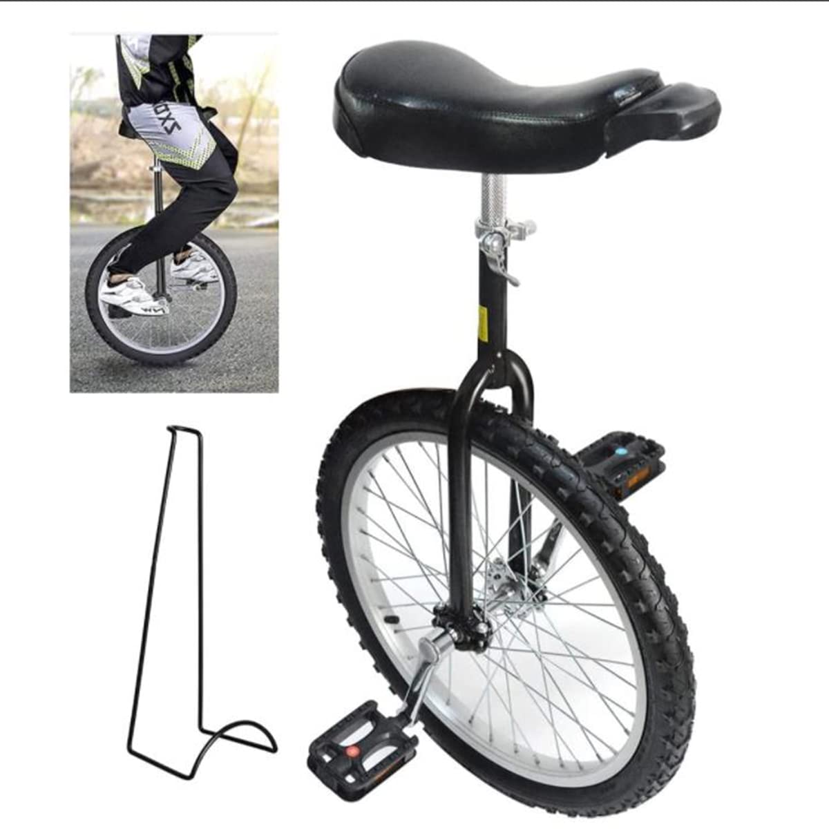 sumunior 一輪車 20インチ ブラック スキッドプルーフマウンテンバランスのバランス運動 競技用 トレー..