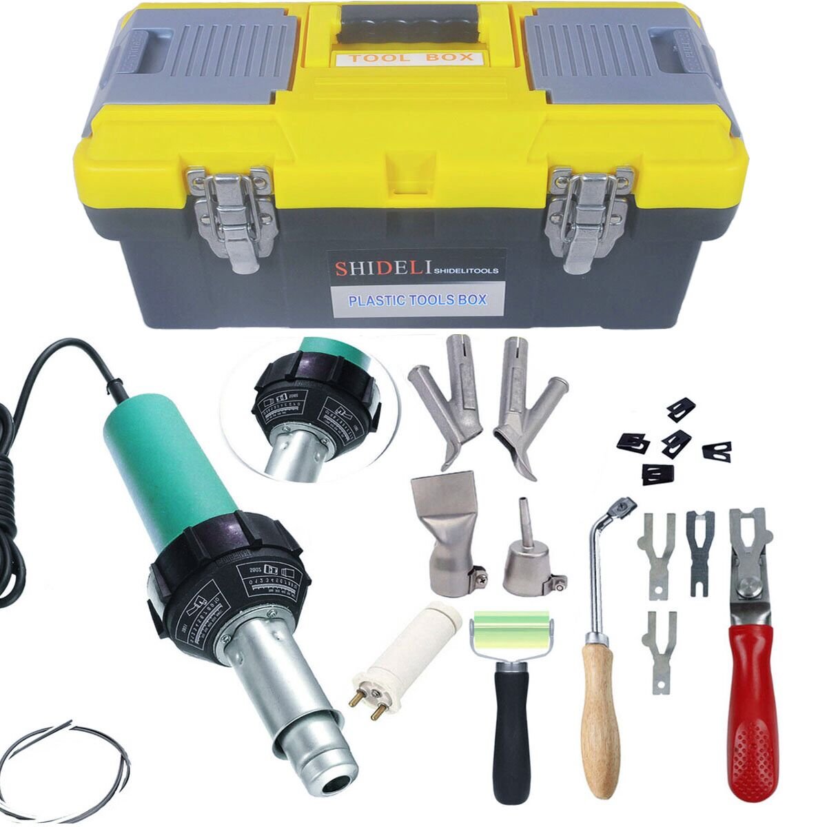H&Bツール 1400W プラスチック 溶接機キットホットエアガン 完全なツールセットハンドヘルドトーチ溶接..