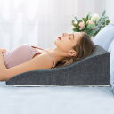 AngQi 三角クッション 三角枕 逆流性食道炎 枕 背もたれ クッション 腰枕 なだらか 傾斜枕 ベルボア素材 体にフィット 腰クッション 読書用 妊婦用 お...