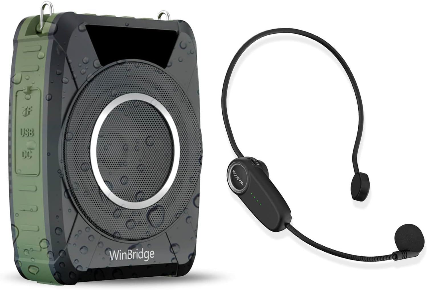 樂天商城 - W WINBRIDGE 拡声器 20W ポータブル拡声器 IPX6防水 録音/USB/AUX入力/TFカード/ミュート/sosアラーム機能 音楽再生 小型スピーカー PAシステム ハンズフリー イベント ヨガ指導 会議 教師用 日本語説明付き M801