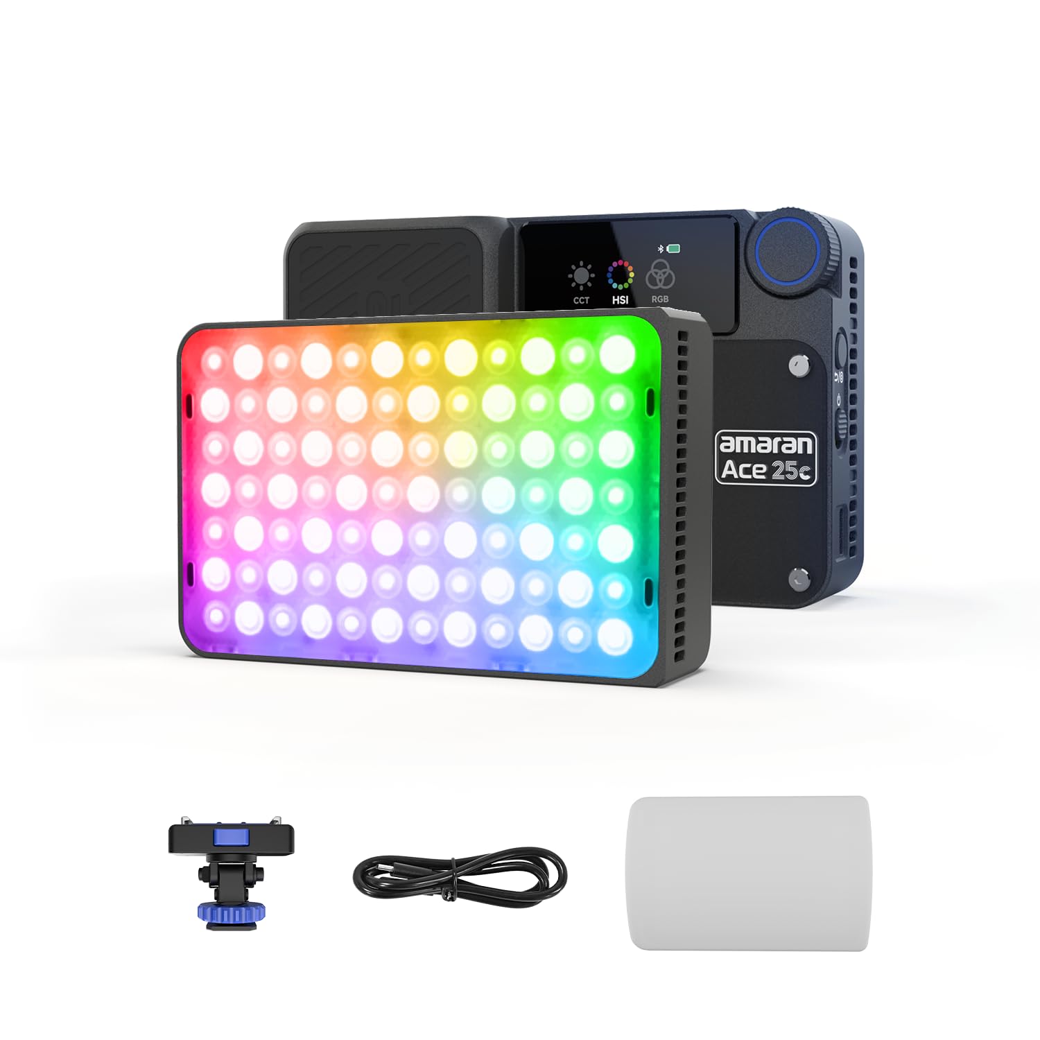 樂天商城 - aputure amaran Ace 25C 25W RGB小型撮影ライト フルカラー 磁気吸着・クイックリリース機能付き 1/4ネジ穴搭載 ライブ配信・Vlog・補助照明に最適(ブラック)