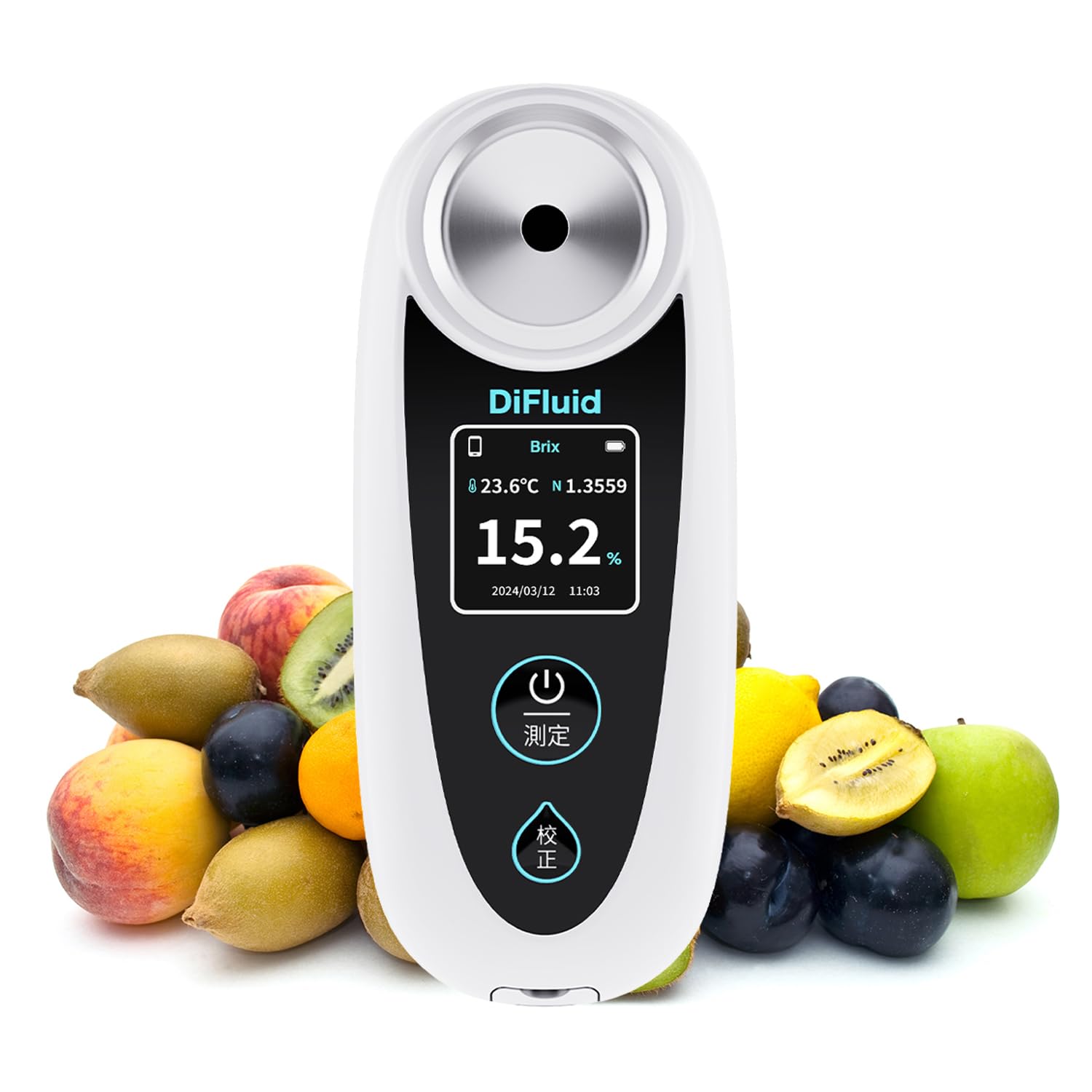 DiFluid デジタル糖度計 Bluetooth内蔵 IP56防水構造 Brix0-32% 【日本語仕様】ポケット糖度計 測定器 ..