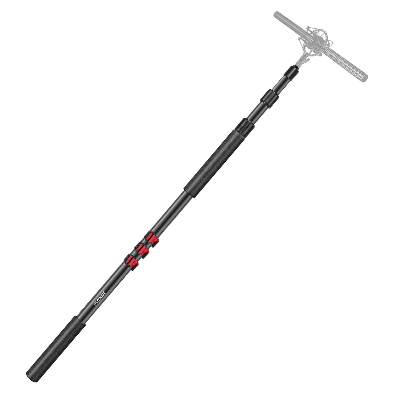 NEEWER NW-7000 マイクブームアーム 手持ち式マイクアーム 3セクション拡張可能 ハンドヘルドマイクアーム 3/8"および3/8"-5/8"ネジアダプター付き 0.94-2.5m長さ調節可能 ロケ撮影 録音 インタビューに適用
