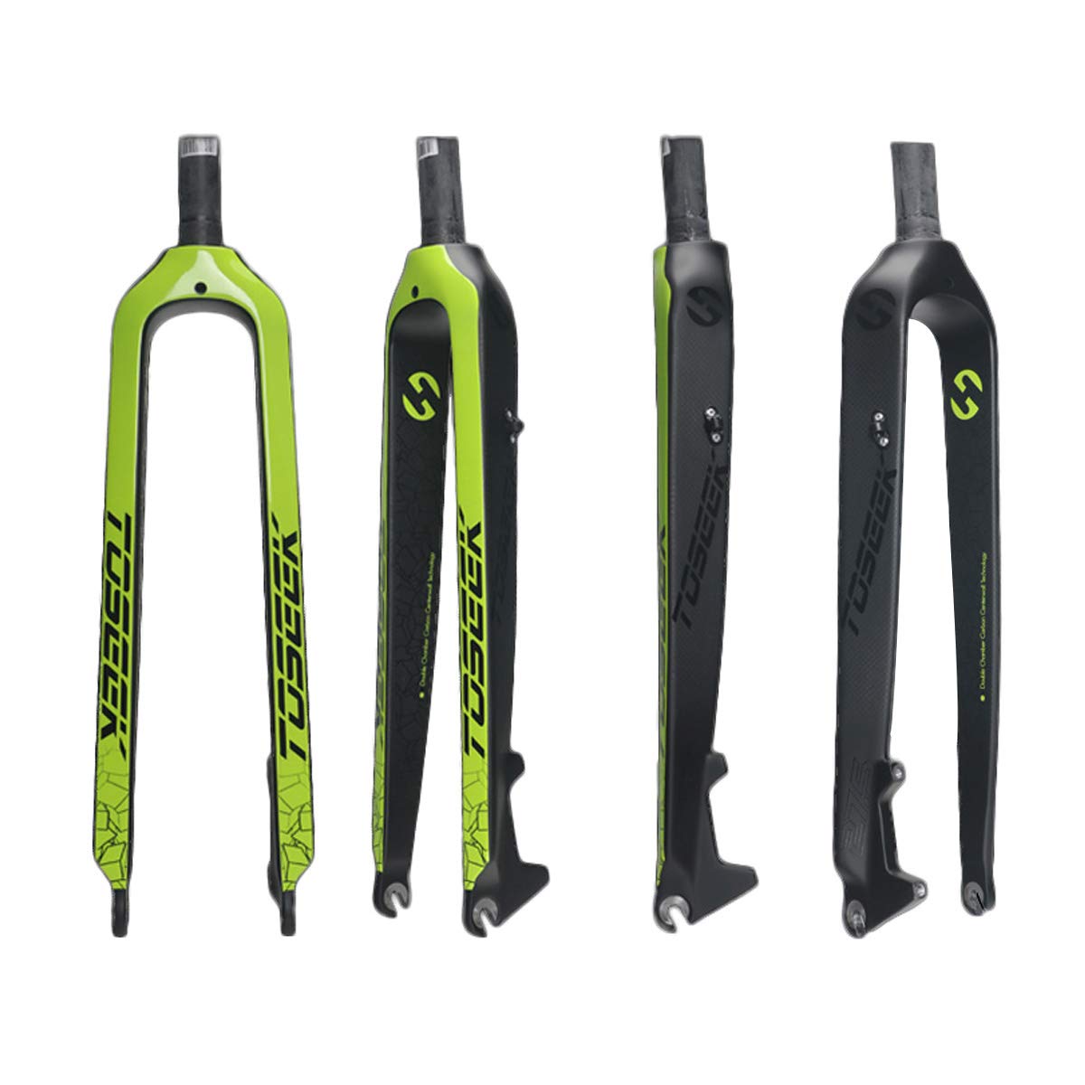 PLATT 自転車用フォークフルカーボン 超軽量 ストレートチューブ ディスクブレーキ マウンテンバイクフォーク MTB 26/27.5/29インチ