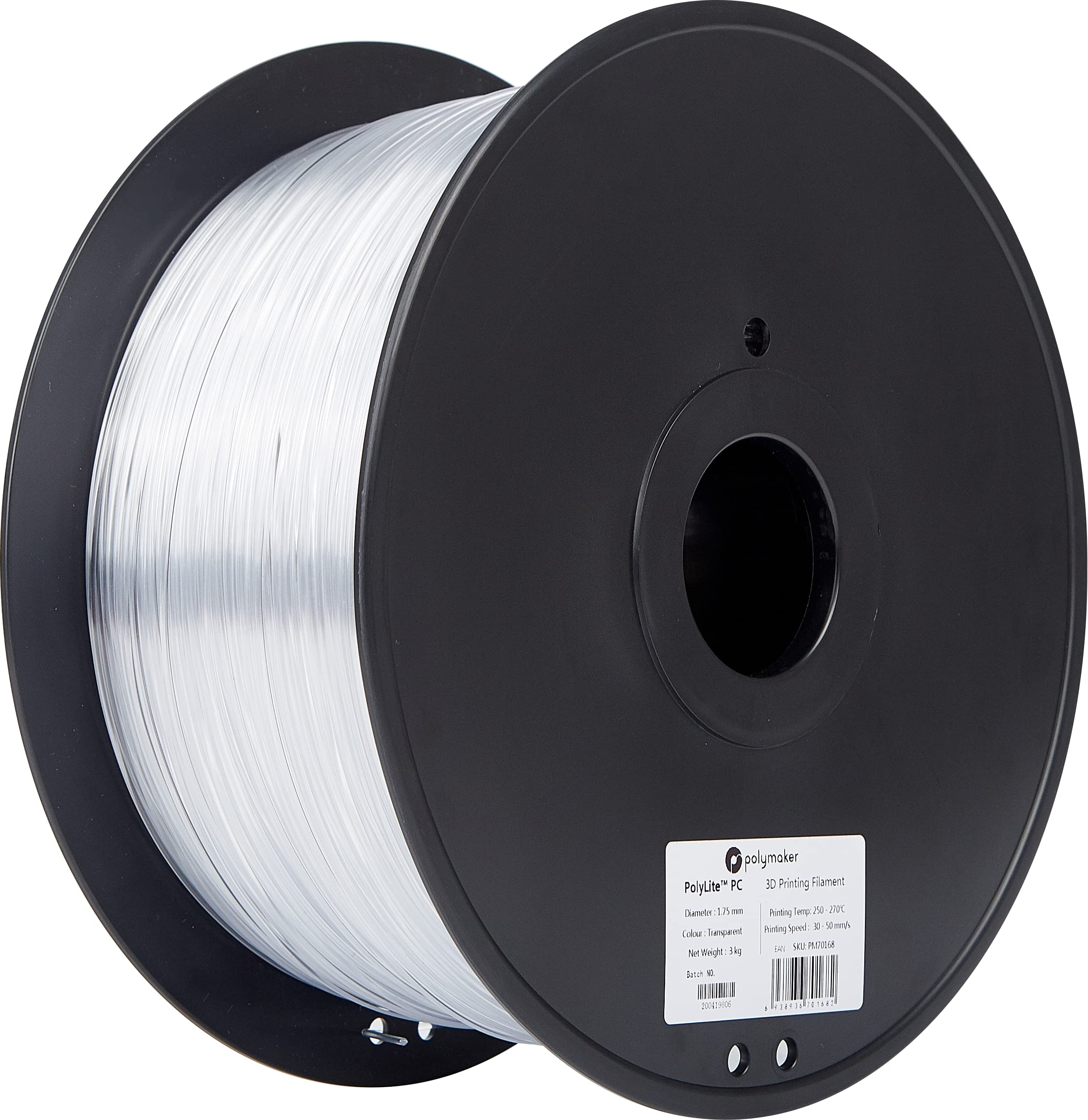 ポリメーカ(Polymaker) PolyLite PC 3Dプリントフィラメント PC 1.75mm(3Kg) 透明