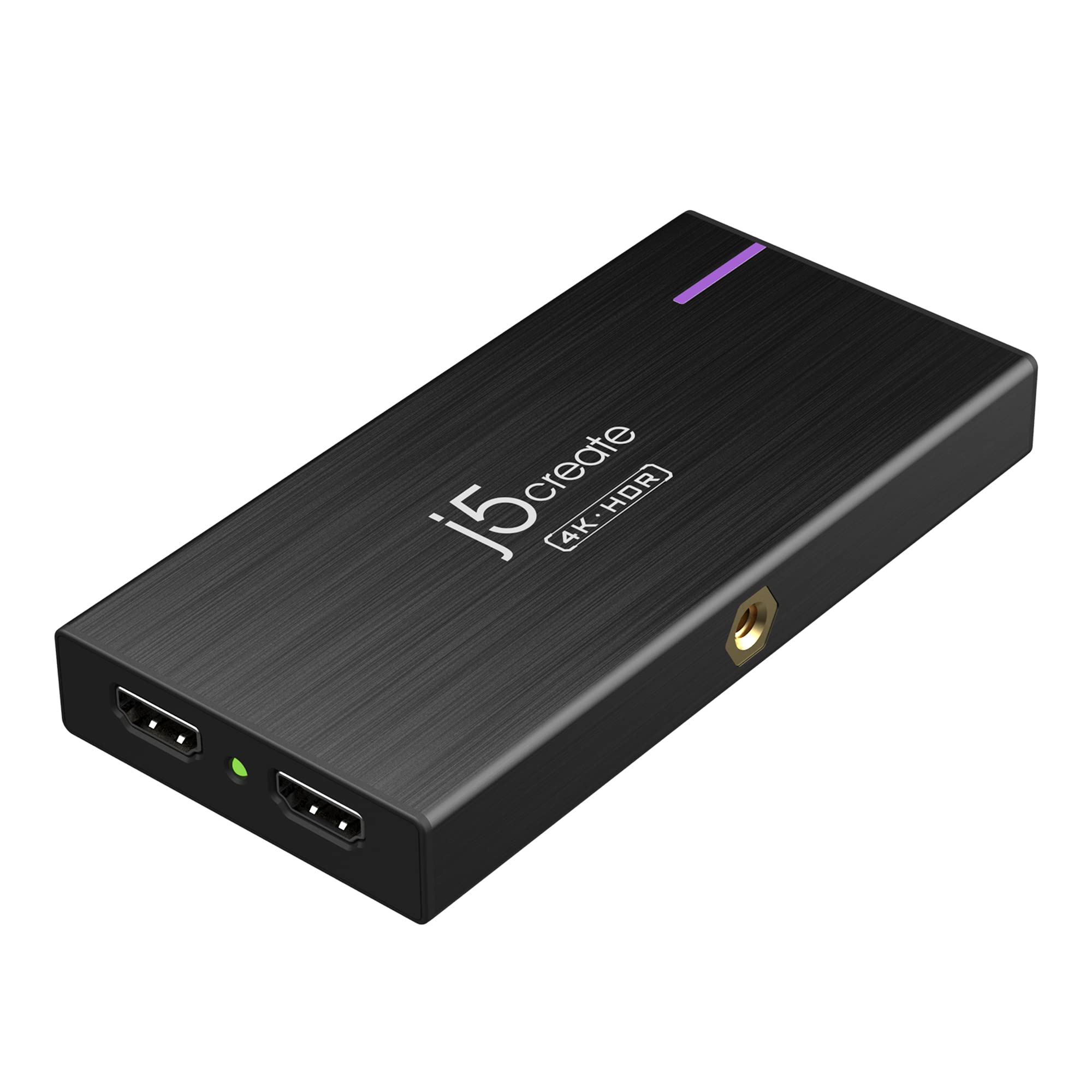 j5create 4k30fps 録画配信 HDMI キャプチャーボード パススルー 4K60Hz 無遅延 HDR対応 Power Delivery 60W対応 コールドシュー1/4ネジ穴 LED表示 アルミ筐体 Windows/Mac/Android対応