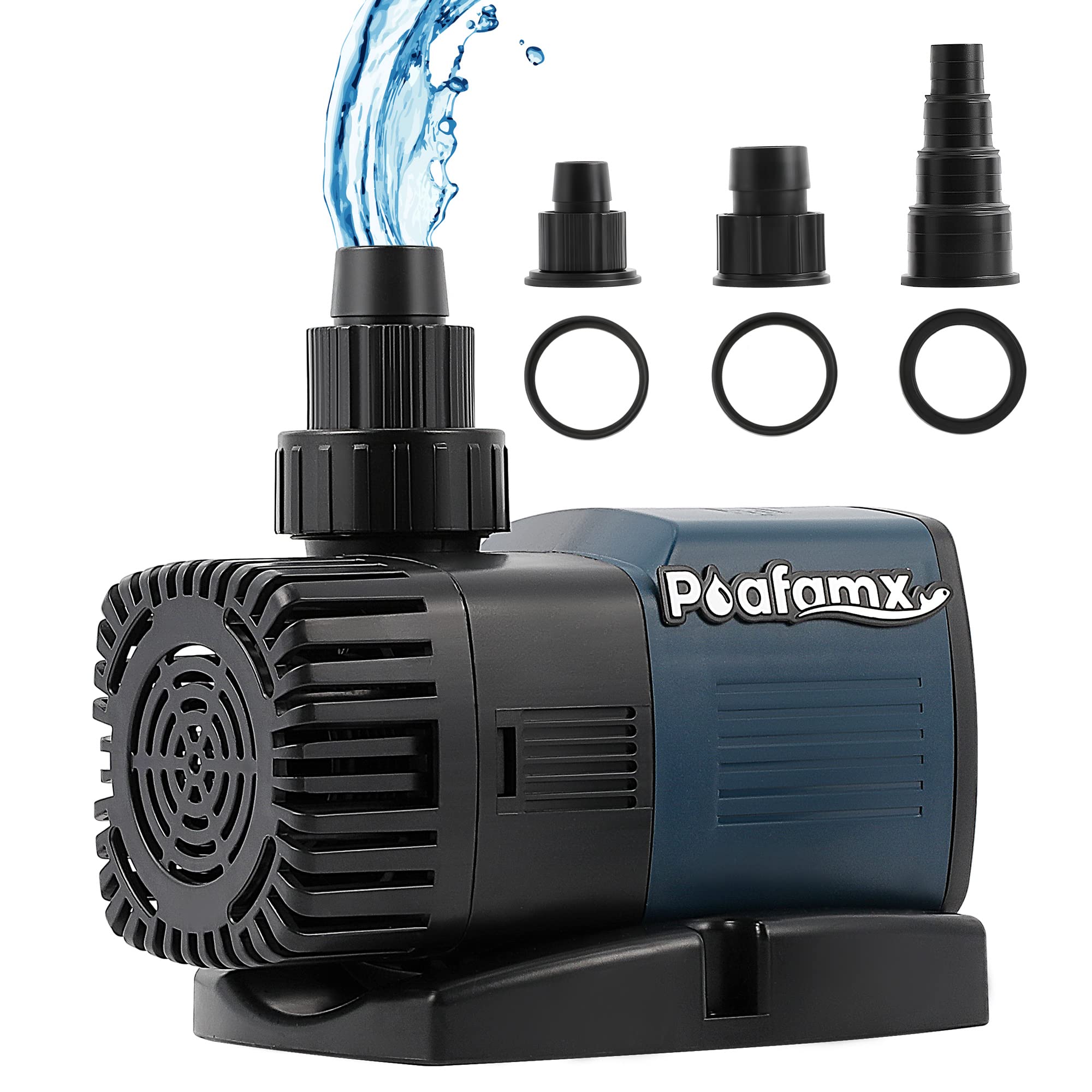 Rakuten - Poafamx 小水中ポンプ 排水ポンプ 吐出量9000L/h 最大揚程5.3m 70W 110V ノズル3つ 静音設計 ガーデニング/水換え/池/水族館/水槽の水循環/庭・農業の水やり (JTP-9000 （110V))