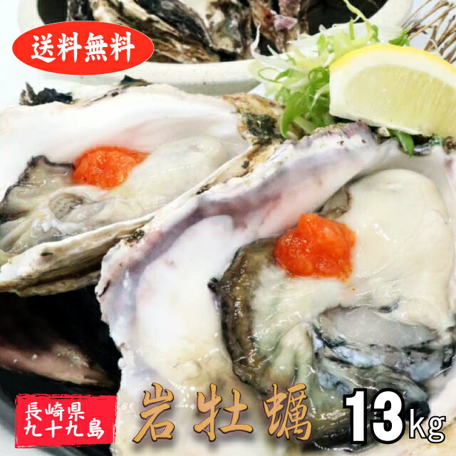 岩牡蠣 殻付き牡蠣 産地直送 長崎県 九十九島産 13kg 生食用 送料無料 旬 活 かき 生ガキ 松かき