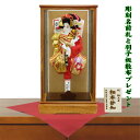 羽子板 初正月 お祝い 13号 正絹刺繍振袖 羽子板飾り おしゃれ コンパクト 欅塗り 前扉 ケース飾り 高級 開運名前札 人気 A000000406
