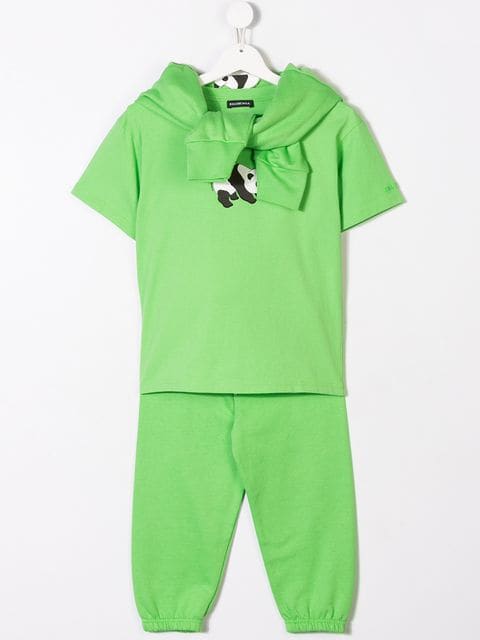 バレンシアガ 女の子 ジャージ ズボン Cal A パンツ Jogger キッズ Verdeキッズ ベビー マタニティ 女の子 Balenciaga キッズ Kids Panda Cal A Jogger Panda Verde Everyone ｓ店