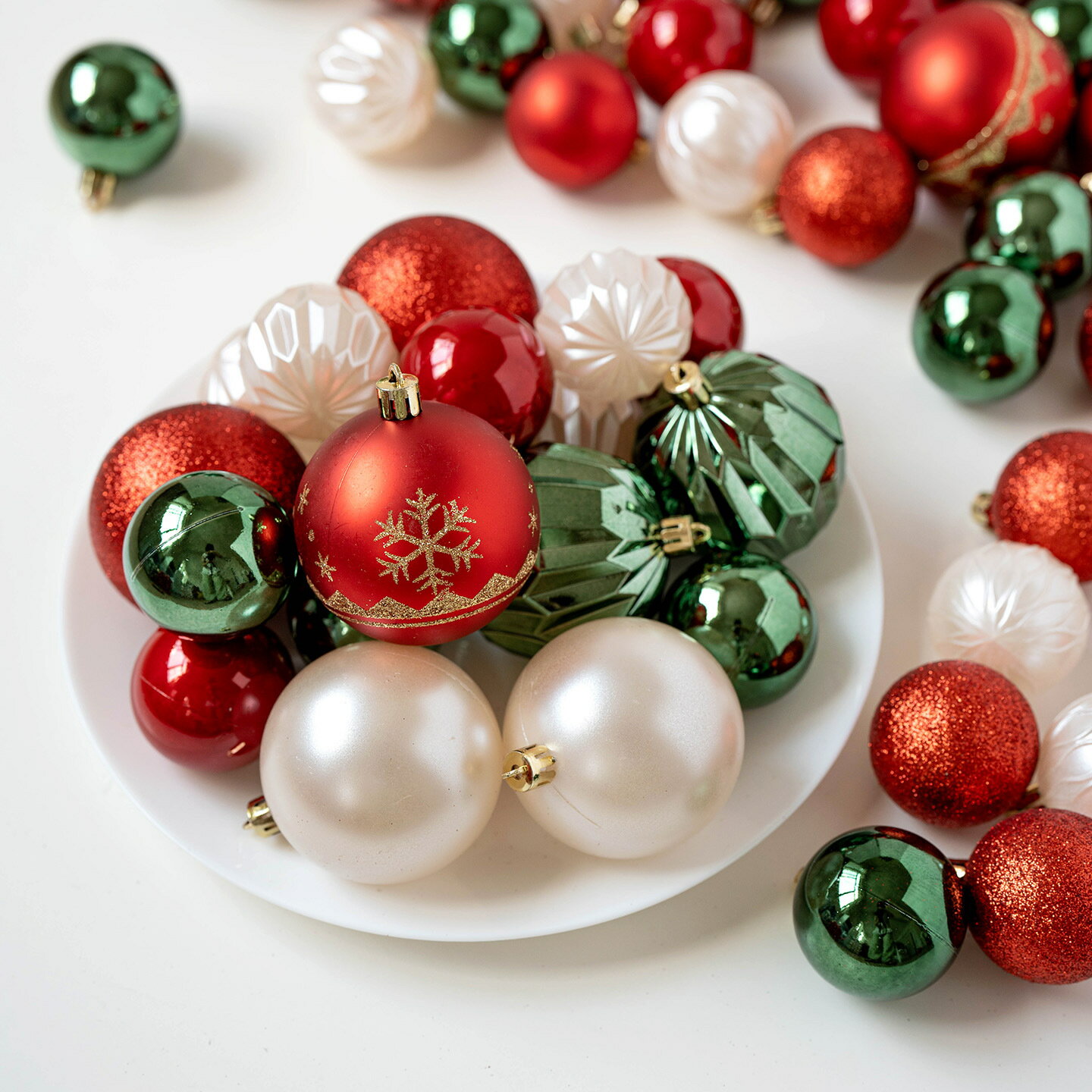 クリスマスツリーの飾り セット 48PCS クリスマスツリーボール デコレーションセット 高級 ツリー 北欧..