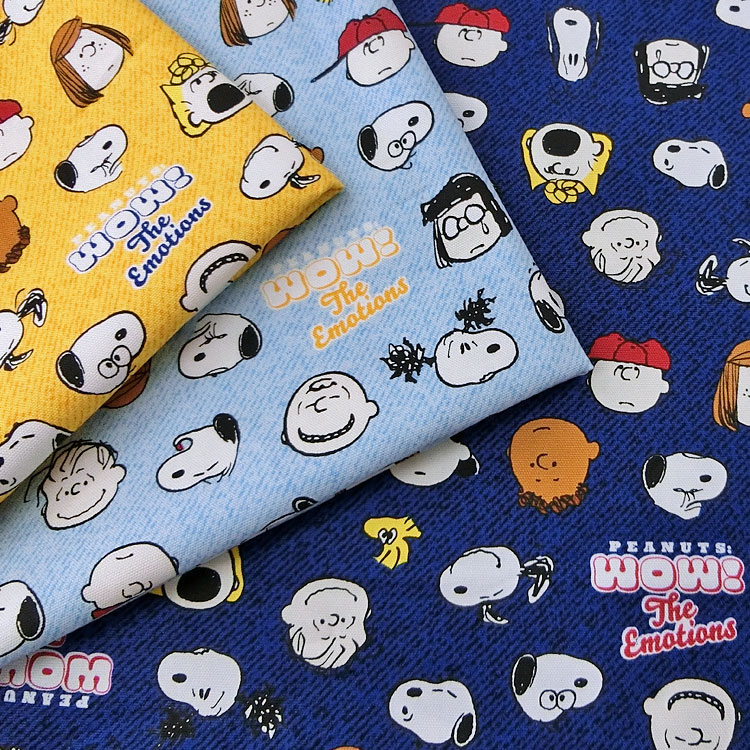 ◇◇★PEANUTS（ピーナッツ）『フェイス』≪オックスプリント≫※108cm幅　コットン100％｜キャラクター 生地 布 SNOOPY｜