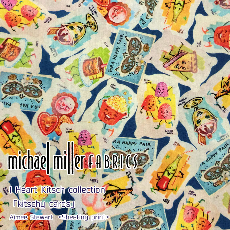  USARbg Michael Miller FabricsI Heart Kitsch collectionwkitschy cardsx }CP~[t@ubNX AC n[g Lb` RNVuL`B J[Yv V[`ONX⁦108cm@Rbg100bJ[hb