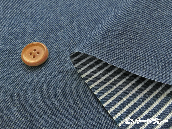 ▼[生地]Like Denim ＆ Hickory（ライクデニム＆ヒッコリー）≪オックス＊リバーシブ...