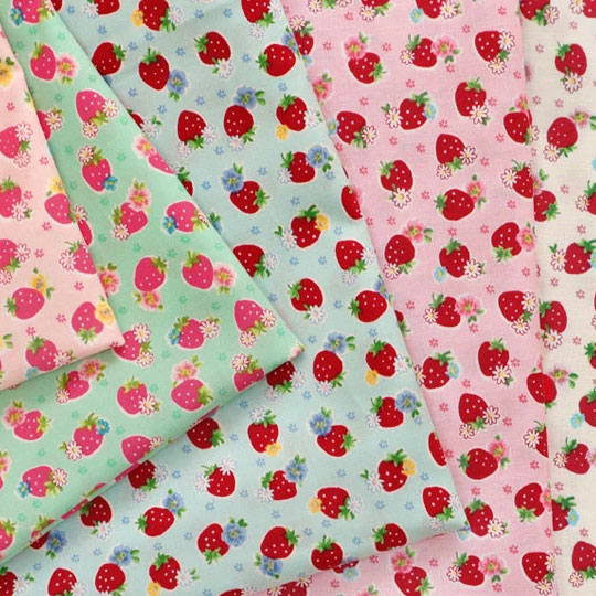 ◇◇★≪YUWA≫30’s Collection『キューティー◇ストロベリー』≪シャーティングプリント≫※106cm幅　コットン100％