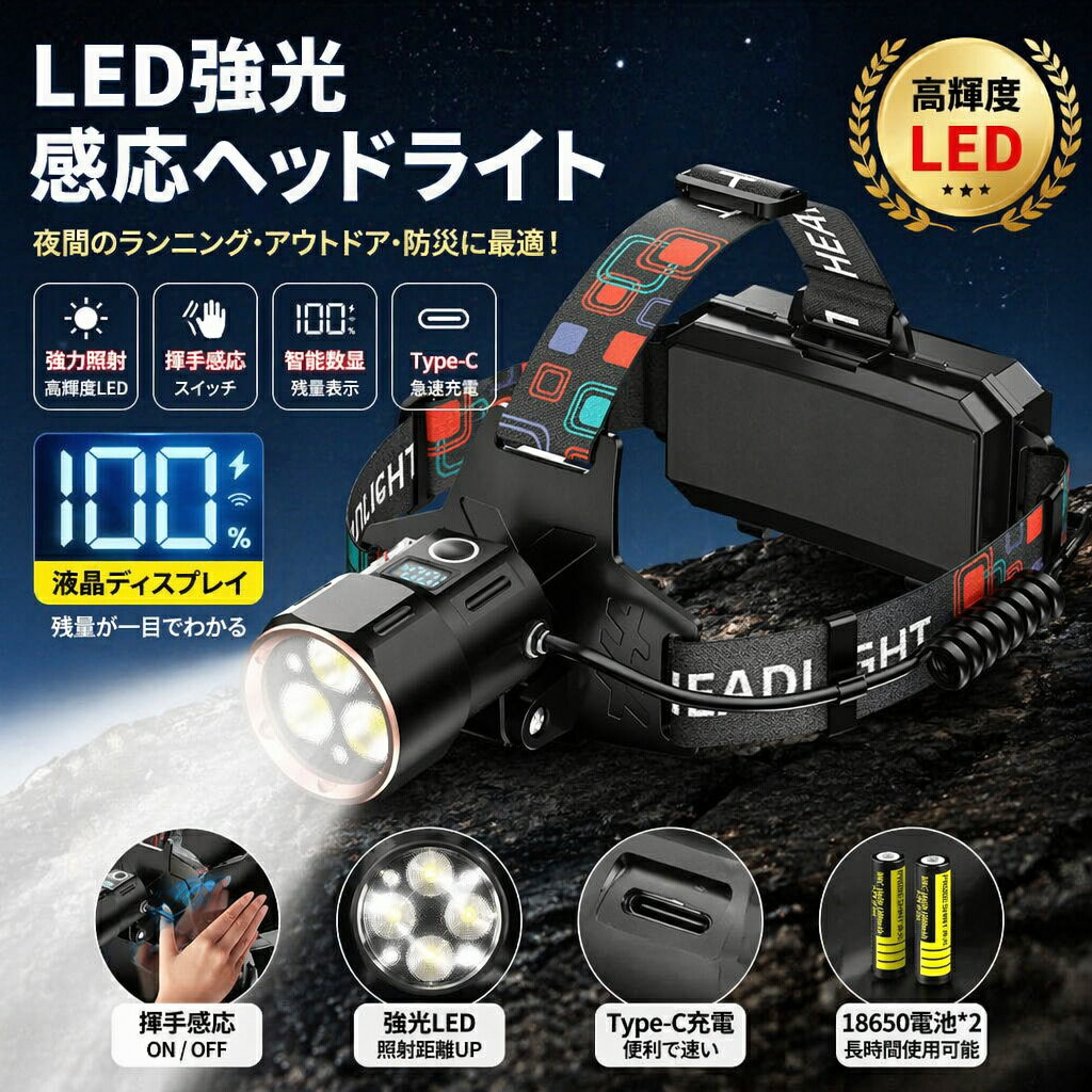 ホワイトレーザー LED 懐中電灯 ズーム調整機能搭載 Type-C 急速充電 COB サイドライト付き 複数点灯モード切替 超高輝度遠距離照射 IPX 防滴 軽量コンパクト 持ち運び簡単 アウトドア キャンプ 登山 夜釣り 停電防災 夜間作業 緊急照明 防水耐衝撃 大容量内蔵バッテリー