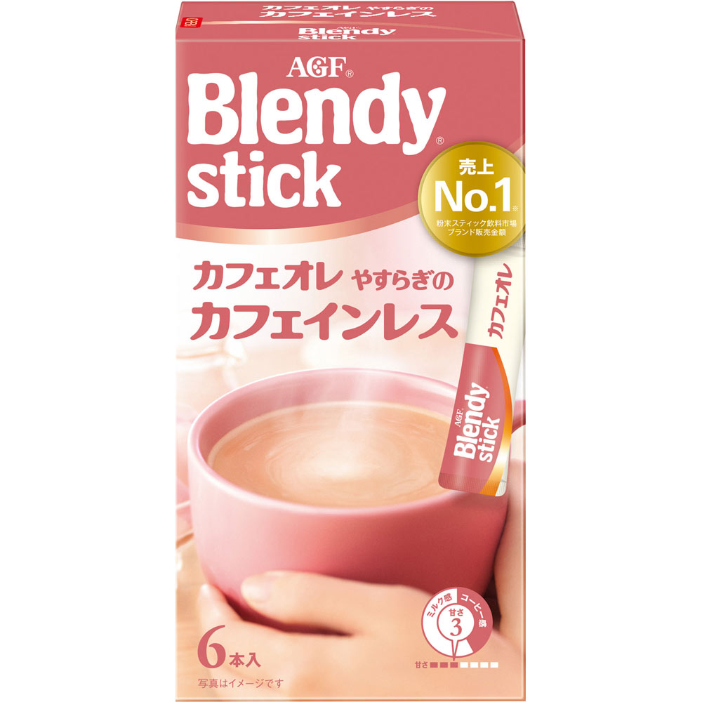 味の素AGF ブレンディスティックカフェオレやすらぎのカフェインレス 9g×6