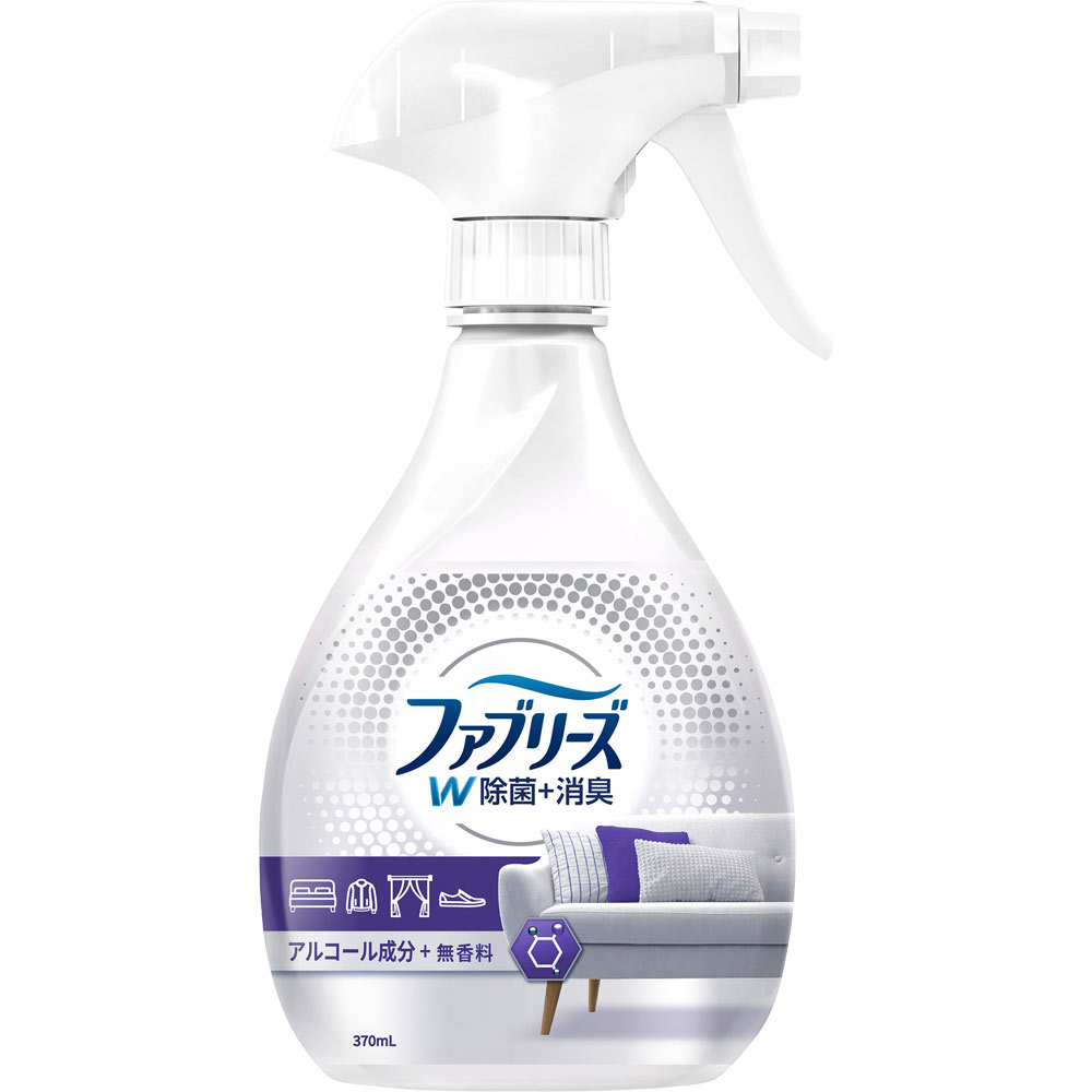 P＆Gジャパン ファブリーズ W除菌＋消臭 布用 スプレー 無香料 アルコール成分入り 本体 370ml