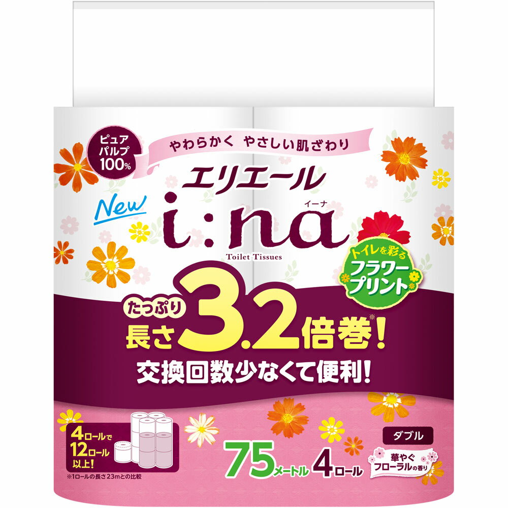 大王製紙 エリエールイーナ3．2倍巻き ダブル プリント 75m4R