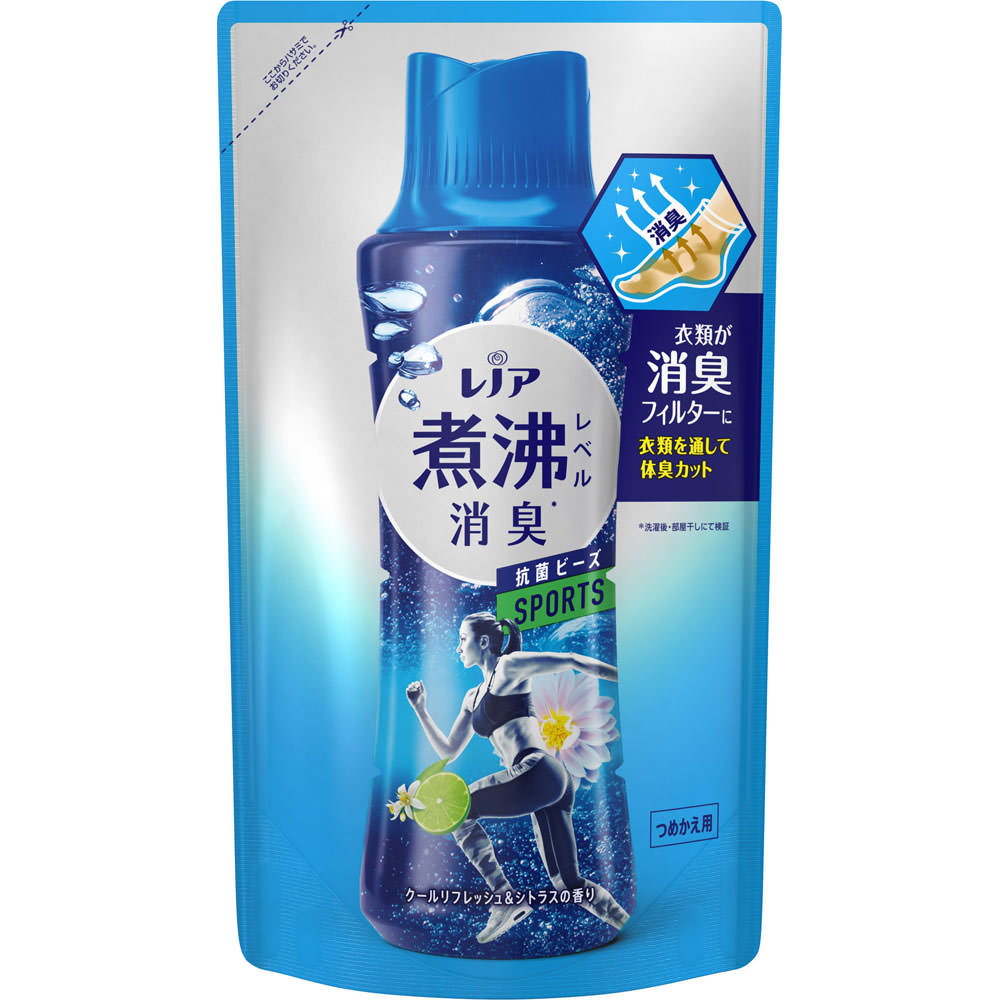 P＆Gジャパン レノア 煮沸レベル消臭抗菌ビーズ スポーツ クールリフレッシュ＆シトラスの香り つめかえ用 365ml