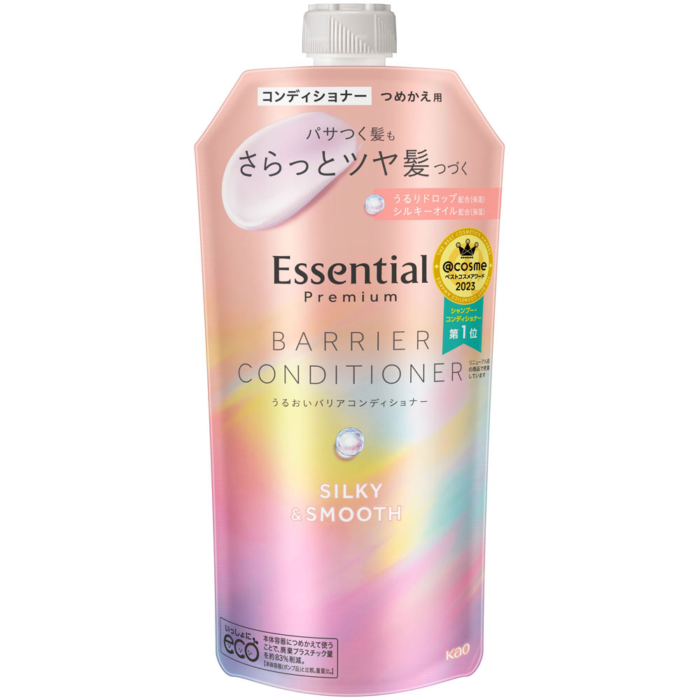 花王 エッセンシャル　プレミアム　うるおいバリアコンディショナー　シルキー＆スムース　つめかえ用 340mL