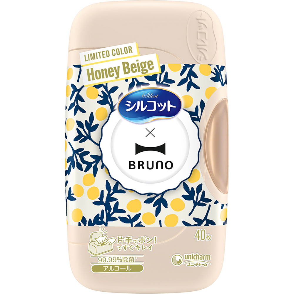 ユニ・チャーム シルコット 99.99パーセント除菌 アルコールタイプ 本体 　 BRUNOデザイン ハニーベージュ 40枚のサムネイル