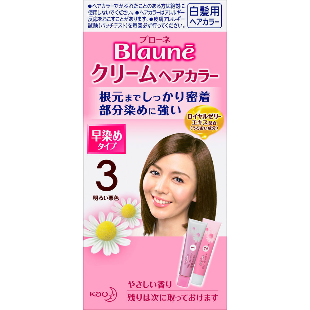 花王 ブローネ クリームヘアカラー 3明るい栗色 40g×2 （医薬部外品）