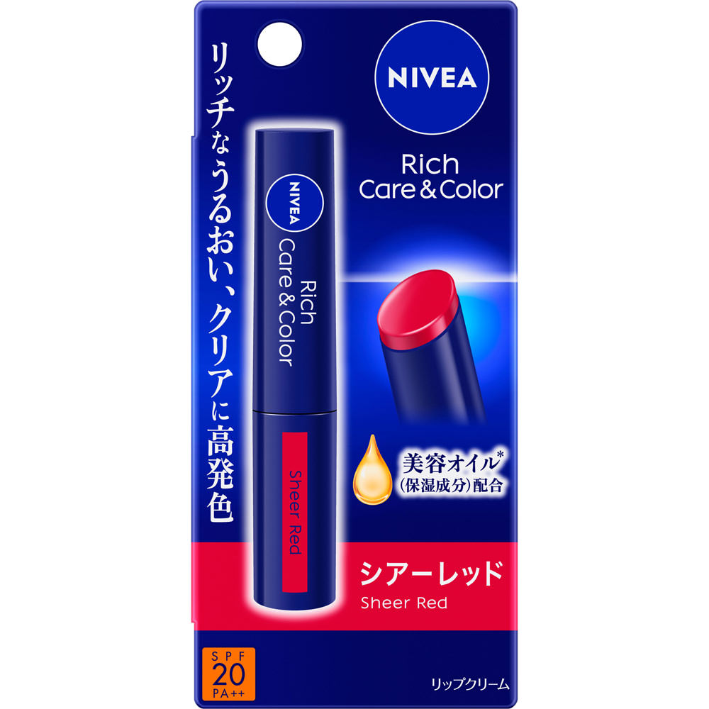 花王 ニベア リッチケア＆カラーリップ シア―レッド 2g