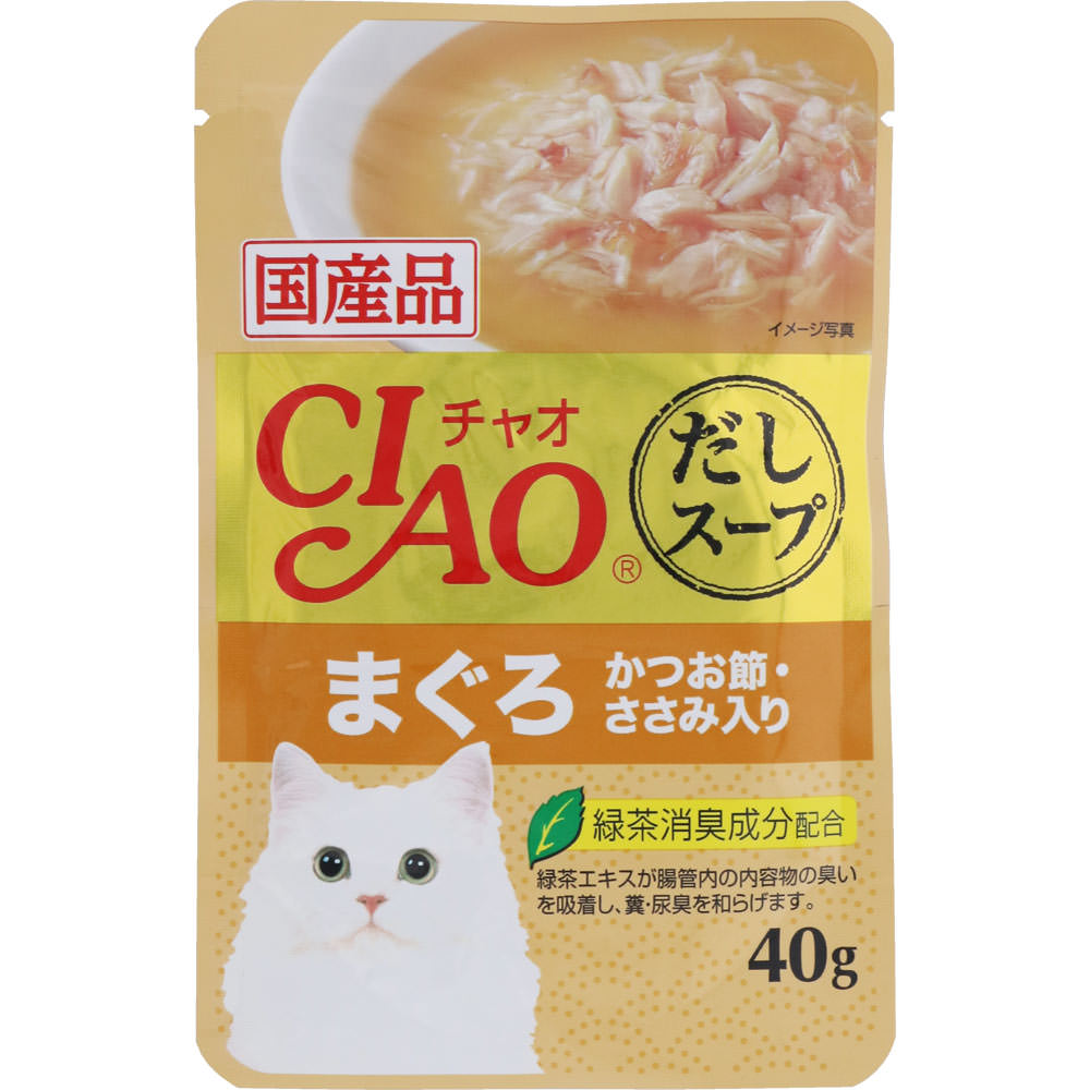 いなば食品 CIAO だしスープ まぐろかつお節・ささみ入り 40g