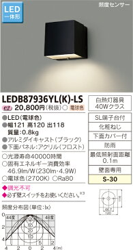 LED一体形 照度センサー付表札灯◆LEDB87936YL(K)-LS