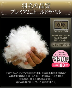楽天市場 楽天1位 送料無料 激安 最高級 羽毛布団 シングル プレミアムゴールドラベル 年中使えるデュエット2枚合わせ 綿100 超長綿80サテン生成り羽毛布団 シングル 150 210cm 日本製松並木厳選 ポーランド産ホワイトマザーグースダウン95 ダウンパワー440cm3 G
