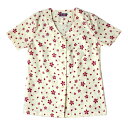 女性用 鯉口シャツ 半袖柄:ピンク桜サイズ:S・M・L・LL素材:綿100%(こいくち 桜 さくら 和柄 半袖鯉口シャツ レディース 女性)