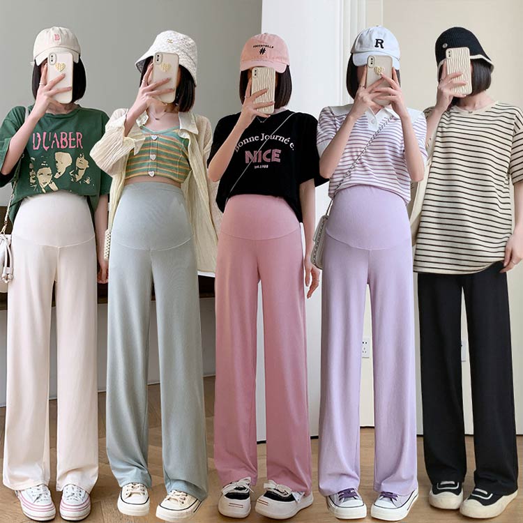 楽チンでオシャレ!マタニティ パンツ ワイドパンツ 春 夏 春夏 冷感 夏用 リブ マ...