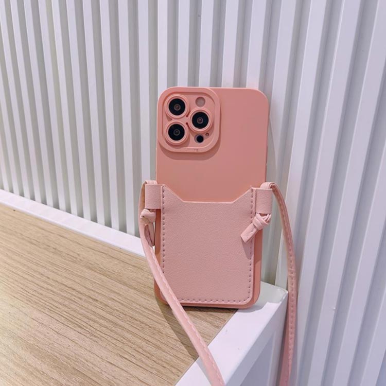 送料無料 スマホケース iPhone Pro/13 かわいい 韓国風 ピンク iPhone13 ショルダー付き カード収納付き 無地 ケース Max Pro カメラ保護 ケース 衝撃吸収 iphone12 Mini/13/13 シリコン TPU素材 擦り傷防止 耐衝撃 カメラ保護 iphone13 オシャレ シンプル