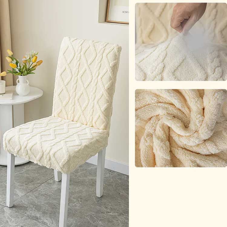 【6枚セット】ストレッチ チェアカバー シートバック一体型 ダイニングチェアカバー 背もたれ付き 模様替え 椅子カバー 伸縮素材 厚手 ボア 秋冬 座椅子カバー 汚れ防止 家庭用 取り付け簡単 送料無料 [2]