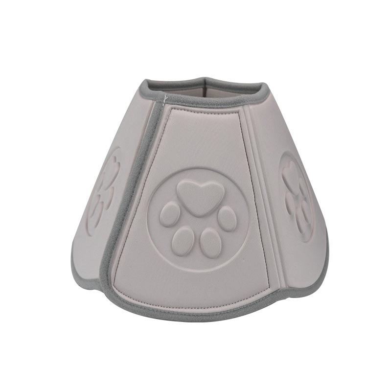 エリザベスカラー 猫 犬 L XL 中型犬 大型犬 EVA製 布製 ドーナツ型 肉球柄 グレー...