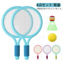 子供 バドミントン ラケット 子供用 バドミントンセット 初心者 4点セット ラケット シャトル 軽量 アウトドアバドミントン スポーツ こども テニス 幼児 ...