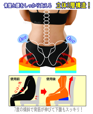 送料無料 勝野式 座るだけで骨盤キュッとクッション レッド 骨盤矯正 クッション
