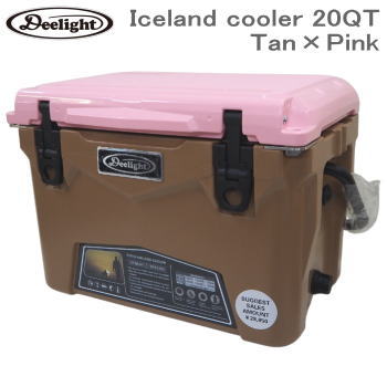 ACXh N[[{bNX 20QTi18.9LjDeelight Iceland cooler 20QT-Tan~Pink fB[Cg 