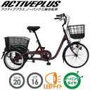 組立サービス（有料）開始！メーカー直送 ACTIVE PLUS スイング機能付 ノーパンク三輪自転車L MG-TRE20APNL ワインレッド 送料無料