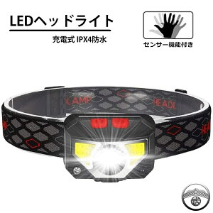 LED ヘッドライト LEDヘッドランプ IPX4防水 防水 ヘッド ライト 釣り アウトドア【明るさ100-800ルーメン/実用点灯5-10時間/六つモード切替】 センサー機能 USB充電 釣り 登山 作業 防災 小型 軽量 ANSI規格準拠 作業灯 災害対策 懐中電灯