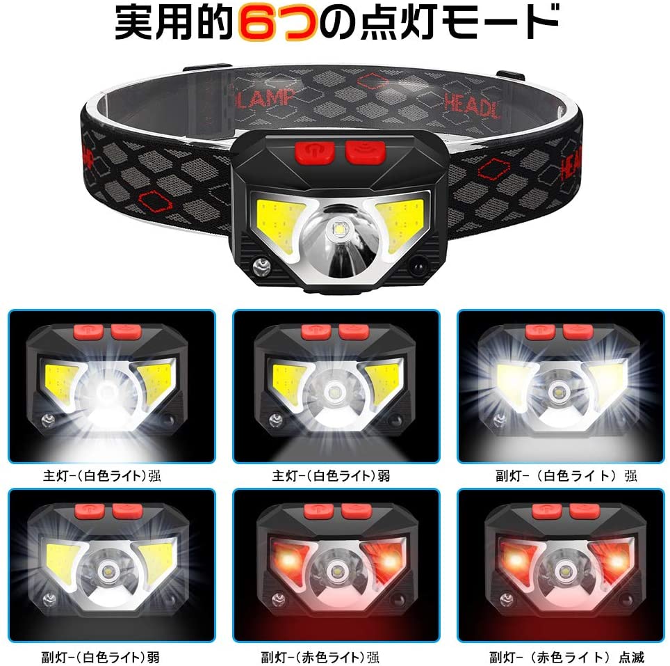 LED ヘッドライト LEDヘッドランプ IPX4防水 防水 ヘッド ライト 釣り アウトドア【明るさ100-800ルーメン/実用点灯5-10時間/六つモード切替】 センサー機能 USB充電 釣り 登山 作業 防災 小型 軽量 ANSI規格準拠 作業灯 災害対策 懐中電灯通販格安セール情報 楽天 通販