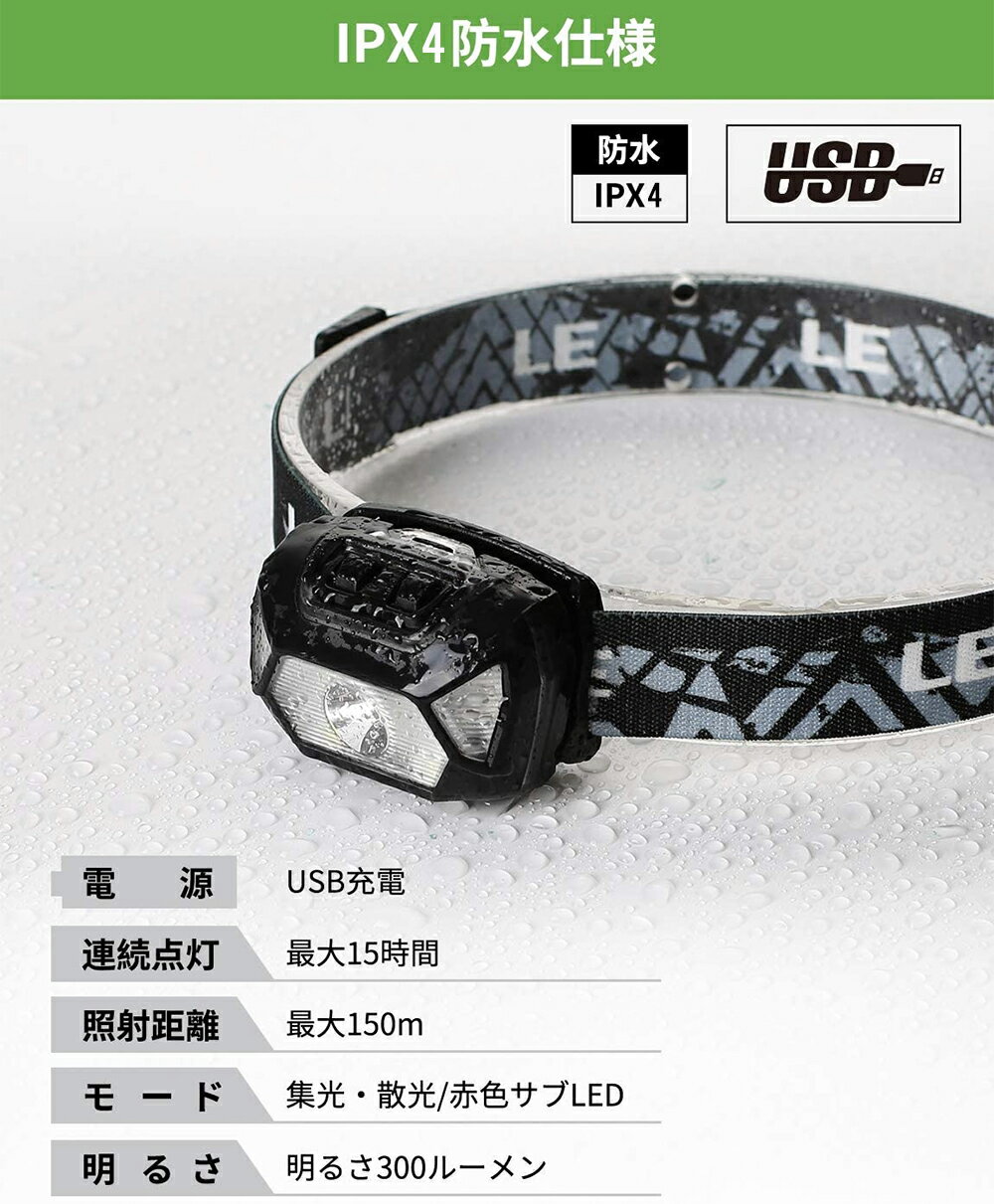LED ヘッドライト LEDヘッドランプ IPX4防水 防水 ヘッド ライト 釣り アウトドア【明るさ100-800ルーメン/実用点灯5-10時間/六つモード切替】 USB充電 釣り 登山 作業 防災 小型 軽量 ANSI規格準拠 作業灯 災害対策 懐中電灯通販格安セール情報 楽天 通販