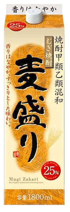 麦焼酎　麦盛り　25°　1800ml ケース販売です。2ケースまで1個口配送可能！