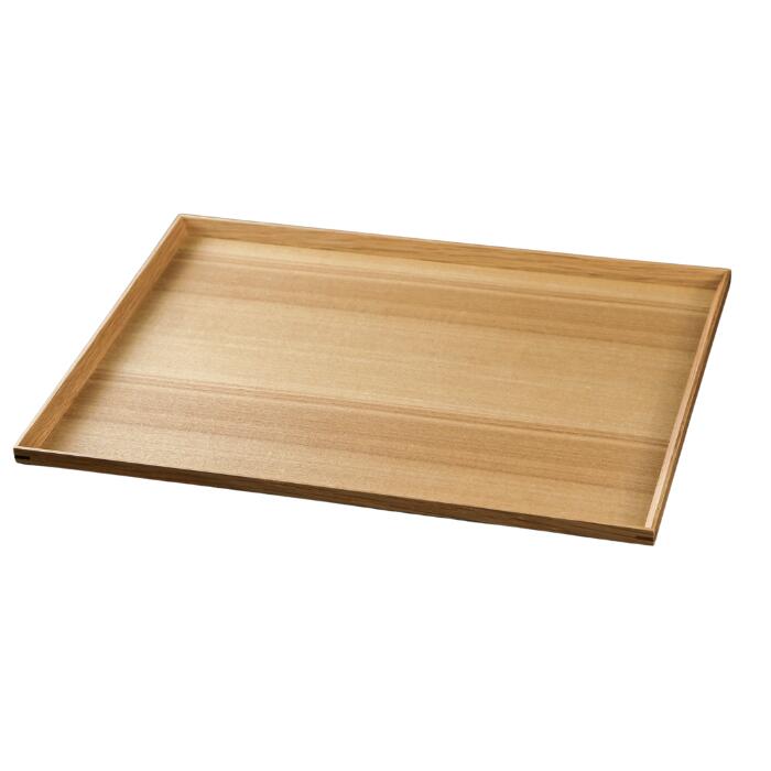 【送料無料】松屋漆器店　公式　白木塗　タモ　長角トレー　39.4cm　1尺3寸 木製　和風　洋風　シンプル　モダン　ナチュラル　盆　膳　日本製