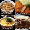 松屋 牛めしの具(プレミアム仕様) 30個 &オリジナルカレー1食&ロースとんかつ1食&ヒレカツ丼1食セット まつや 非常食 新生活応援