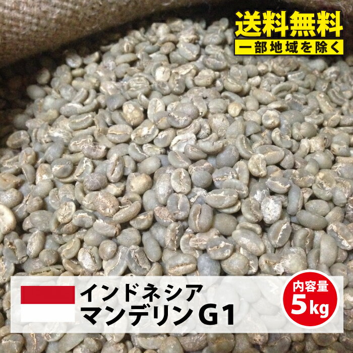 【送料無料(一部地域を除く）】コーヒー 生豆 珈琲 豆 未焙煎 5kgインドネシア マンデリンG1(Indonesia Mandheling G1)