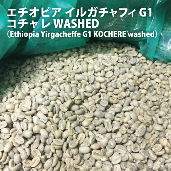 コーヒー 生豆 モカ 珈琲 豆 未焙煎 1kg　エチオピア イルガチャフィ G1 コチャレ WASHED（Ethiopia Yirgacheffe G1 KOCHERE washed）