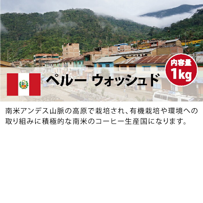 コーヒー 生豆 珈琲 豆 未焙煎 1kg　ペルー ウォッシュド　(Peru Washed)