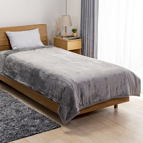 【エントリーで10倍★感謝ポイント進呈10/14-10/17 9:59まで】【冬物処分SALE対象】[シングル]WARM SUPER あったか毛布 吸湿発熱・制菌フランネル中わた入り2枚合わせ毛布 グレー ヤマダオリジナル